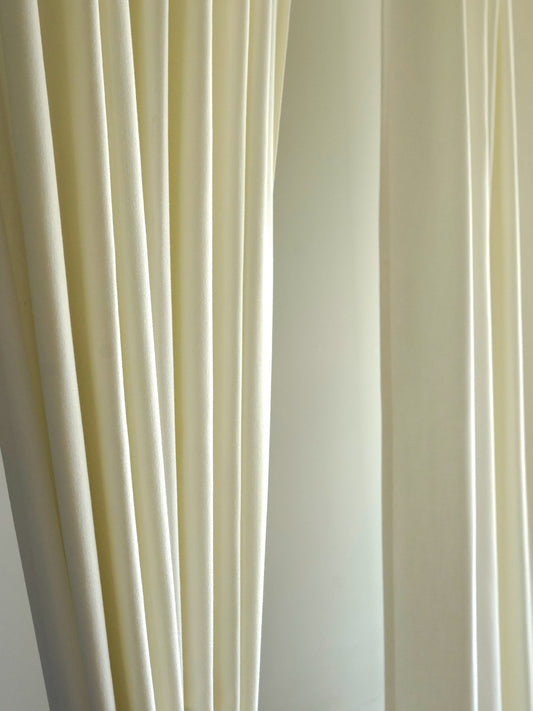 Door Curtain with Patchwork Cotton Blend White - 52" X 84" (Hidden Loop)