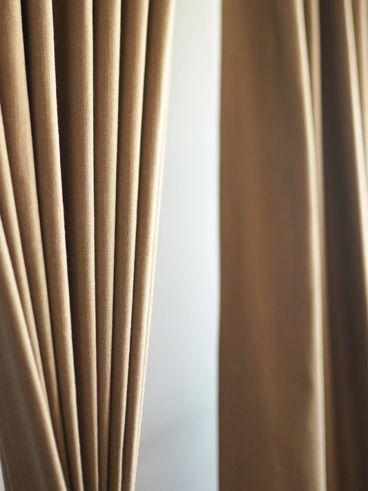 Door Curtain Cotton Blend Solid Brown - 52" X 84" (Hidden Loop)