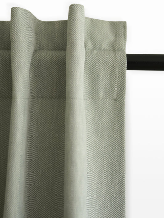 Curtain Cotton Blend Hidden Loop Self Textured Grey - 52" x 90"