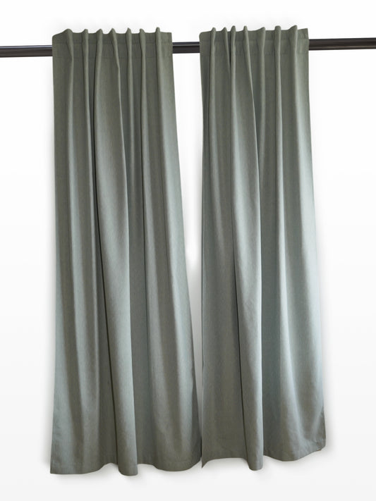 Curtain Cotton Blend Hidden Loop Self Textured Grey - 52" x 90"