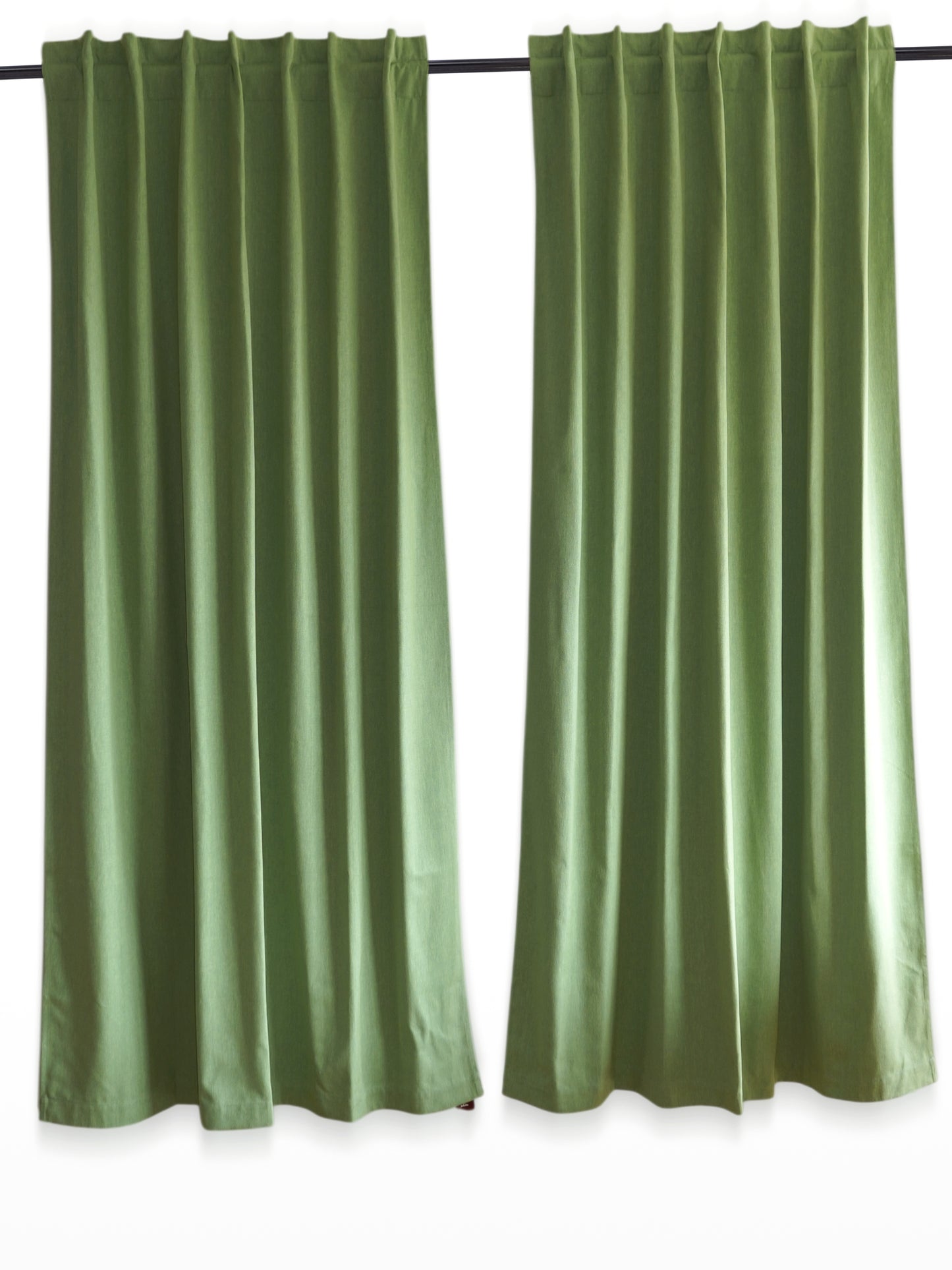 Door Curtain Cotton Solid Green - 52" X 84" (Hidden Loop) (7ft)