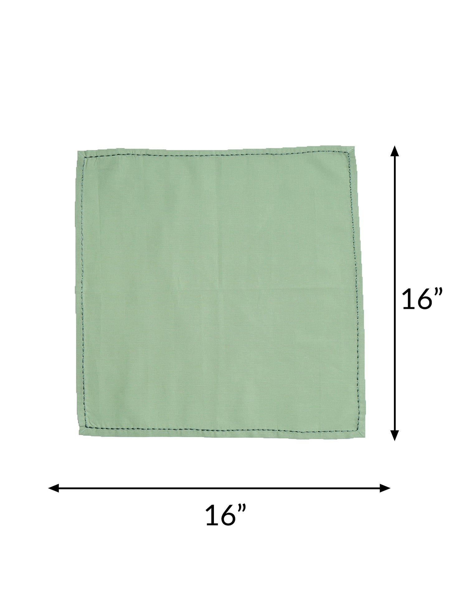 chawal taka hand embroidered set of 6 dinner napkins in olive green color - 16x16 inch