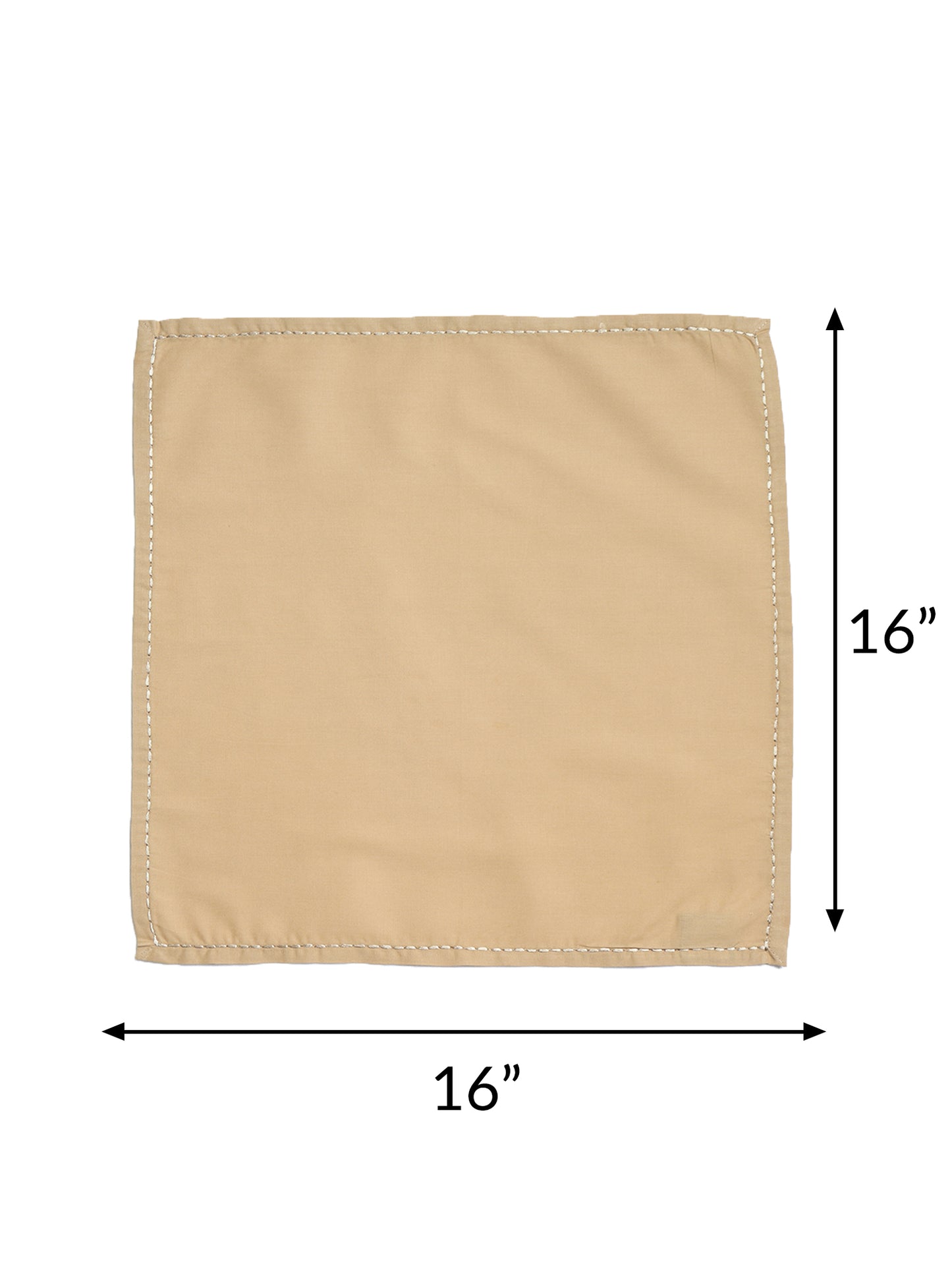 chawal taka hand embroidered set of 6 dinner napkins in beige color - 16x16 inch