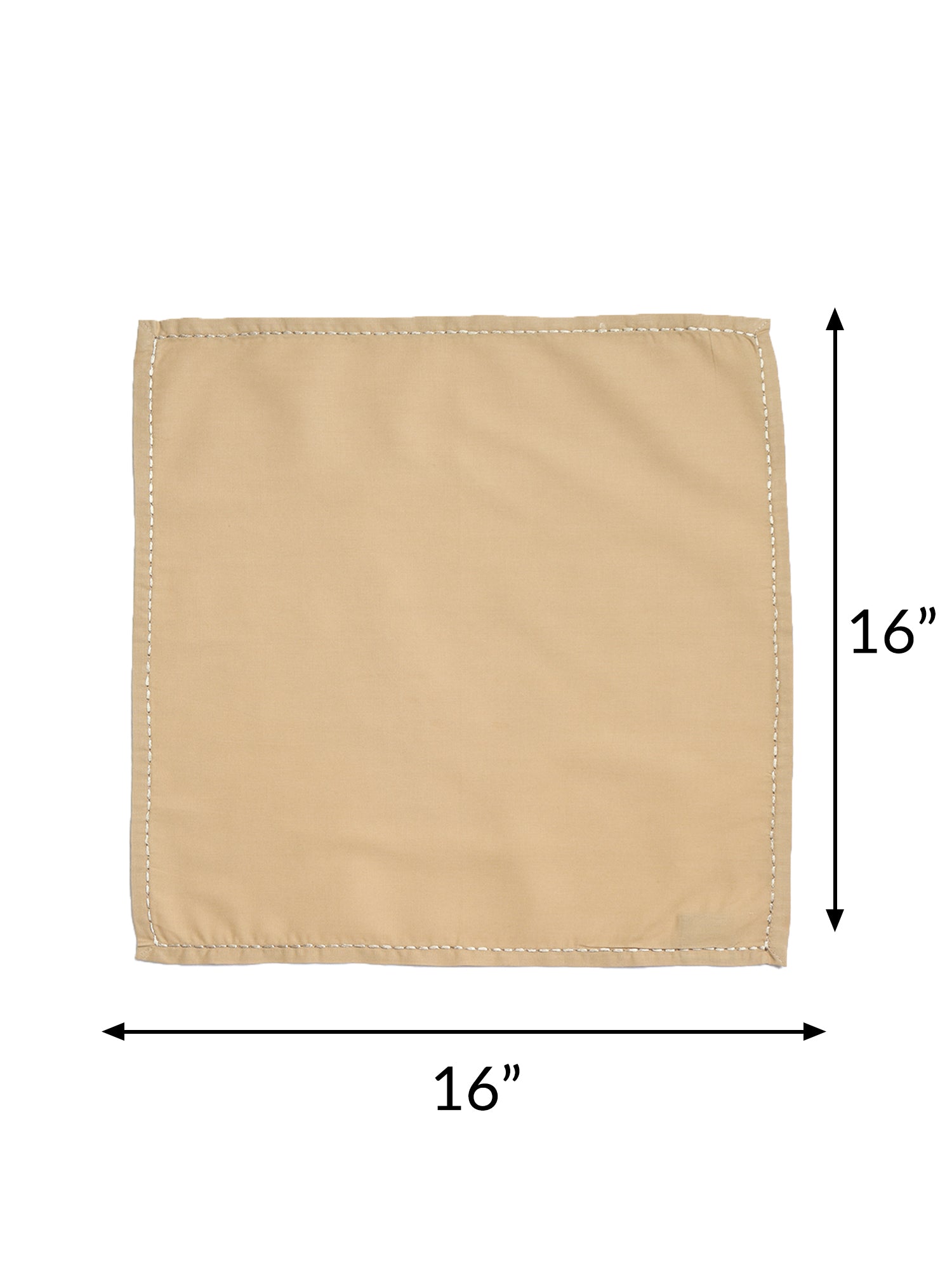 chawal taka hand embroidered set of 6 dinner napkins in beige color - 16x16 inch