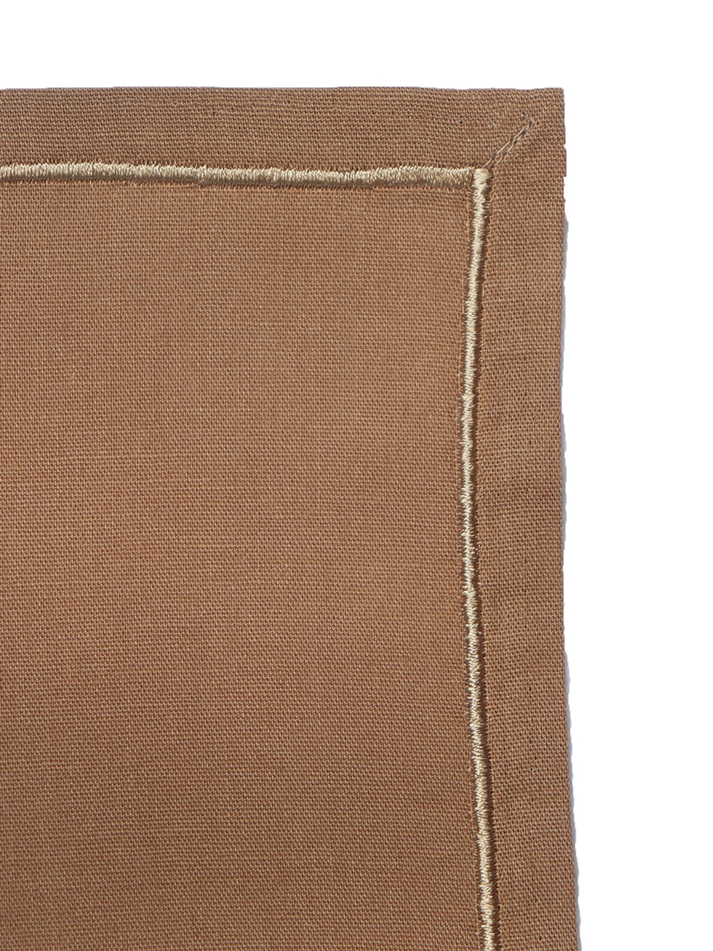 Dinner Napkins 6pcs Set Cotton, Embroidered Napkins for Dinner table Golden Brown - 16"x16"