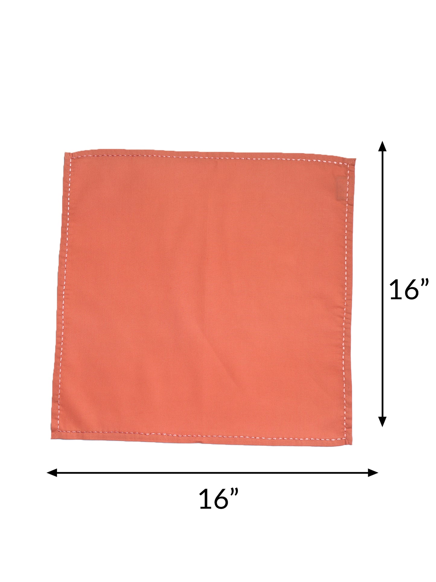 chawal taka hand embroidered set of 6 dinner napkins in dark coral color - 16x16 inch