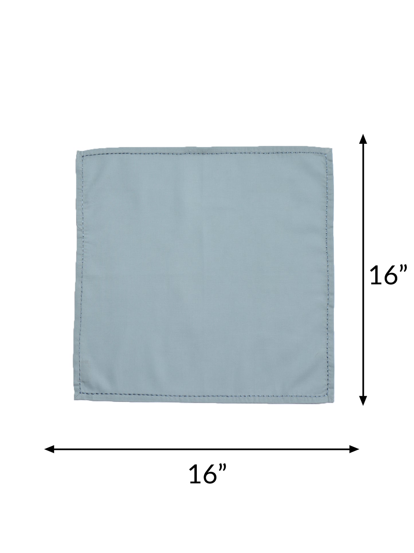 chawal taka hand embroidered set of 6 dinner napkins in blue color - 16x16 inch