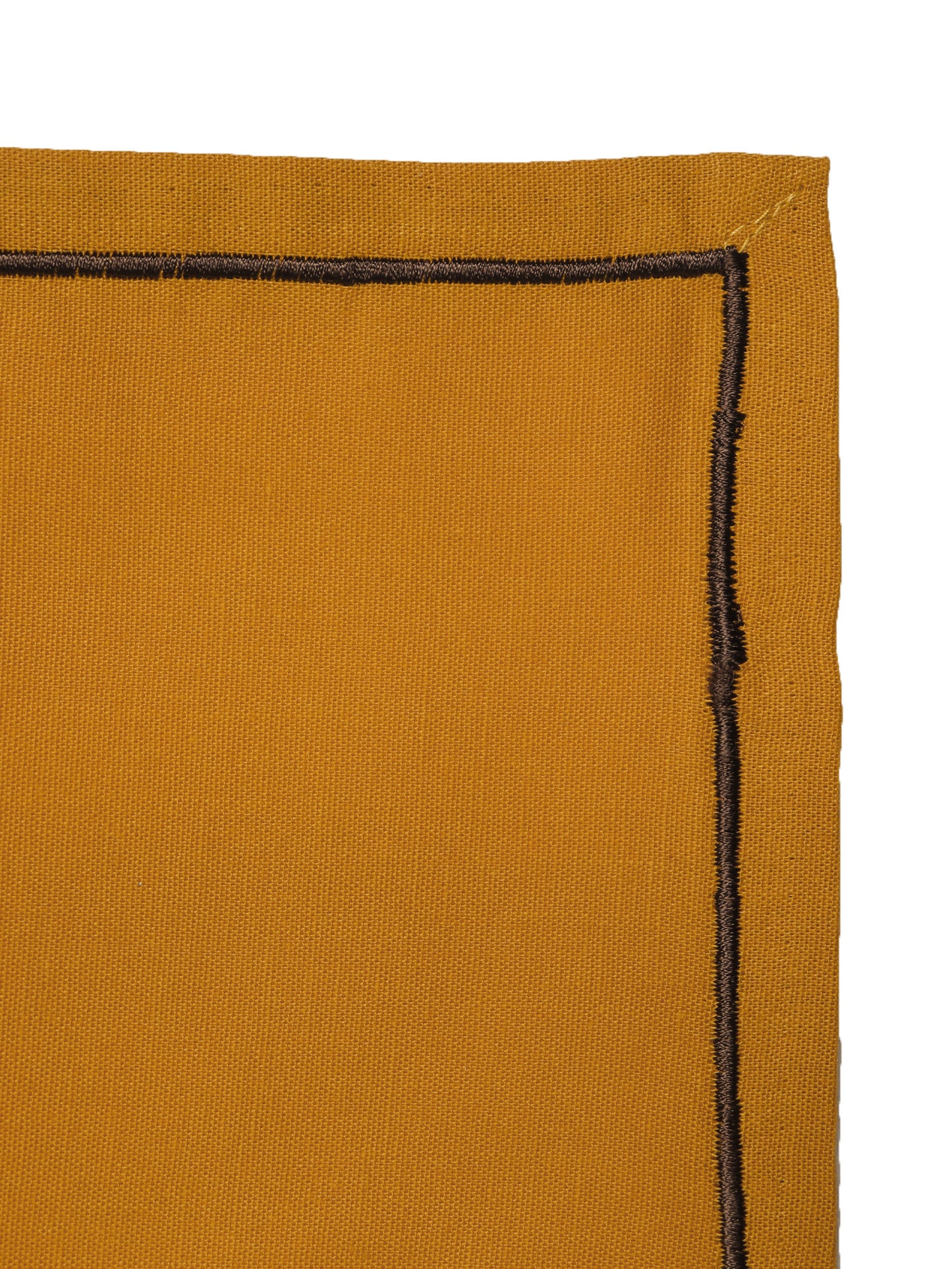 Zeba World Dinner Napkins 6pcs Set Cotton, Embroidered Napkins for Dinner table Mustard - 16"x16"(40x40cms)