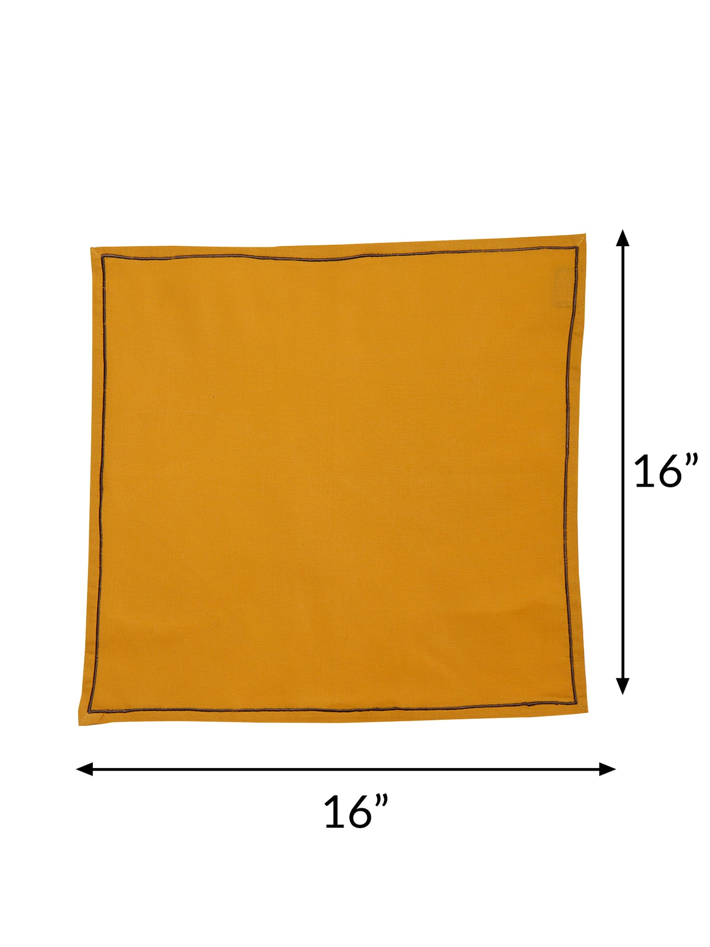 Zeba World Dinner Napkins 6pcs Set Cotton, Embroidered Napkins for Dinner table Mustard - 16"x16"(40x40cms)