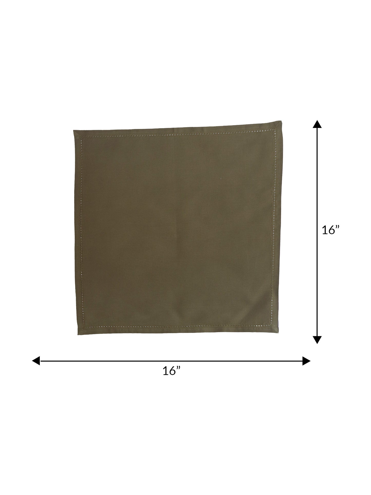 Solid Dinner Table Mats and Table Napkin | Flat Piping | Set of 6 | Olive | Polyester | Cotton | 12 Inch x 18 Inch | 16 Inch x 16 Inch