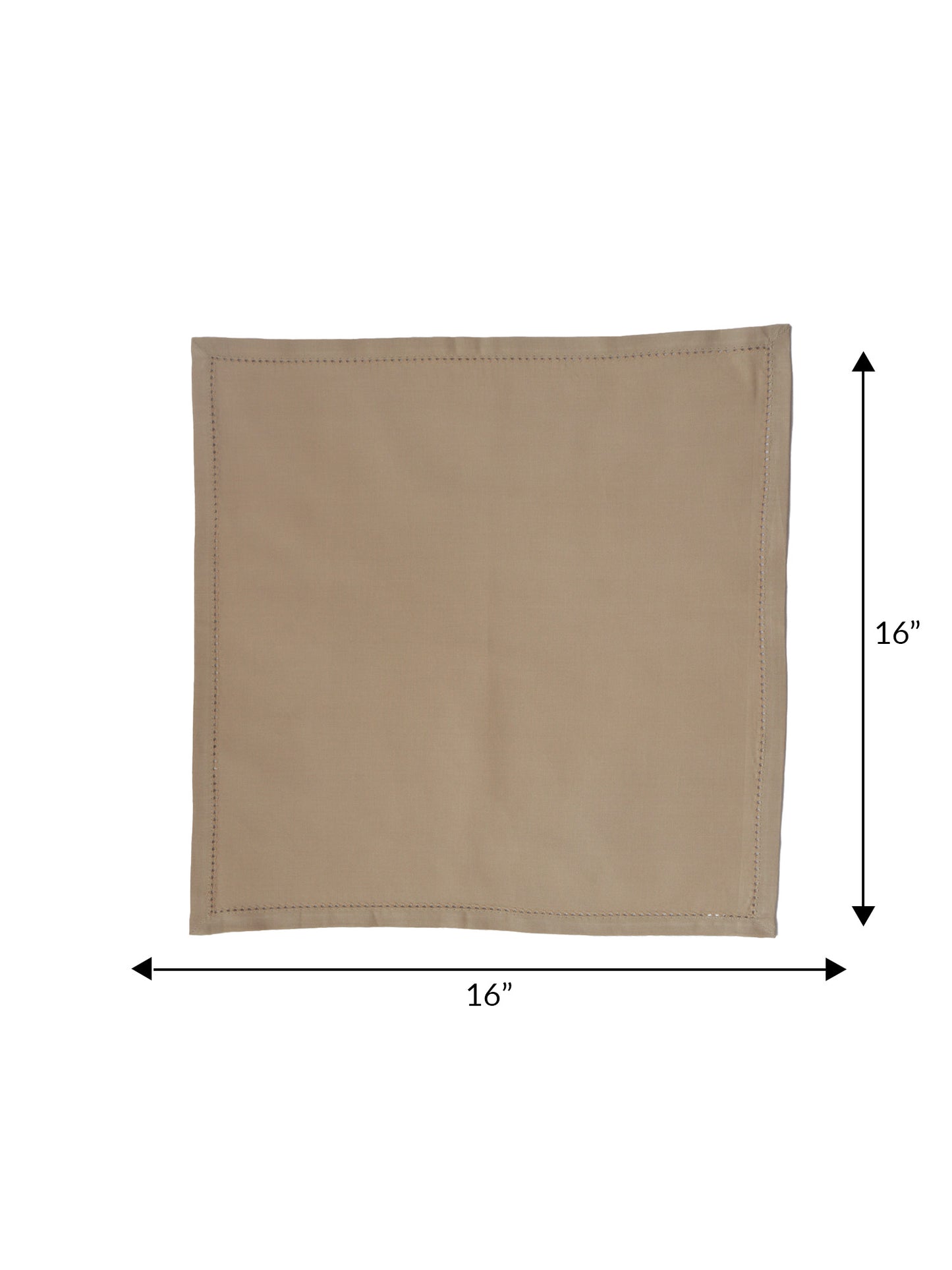 Solid Dinner Table Mats and Table Napkin | Flat Piping | Set of 6 | Brown and Beige | Polyester | Cotton | 12 Inch x 18 Inch | 16 Inch x 16 Inch