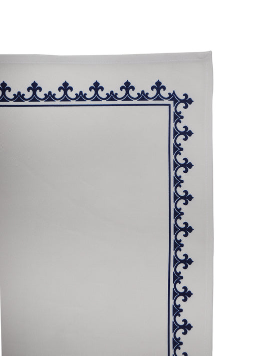 Printed Mats Napkins (Set of 6 each) Cotton Blend White Blue - 13x18in, 16x16in