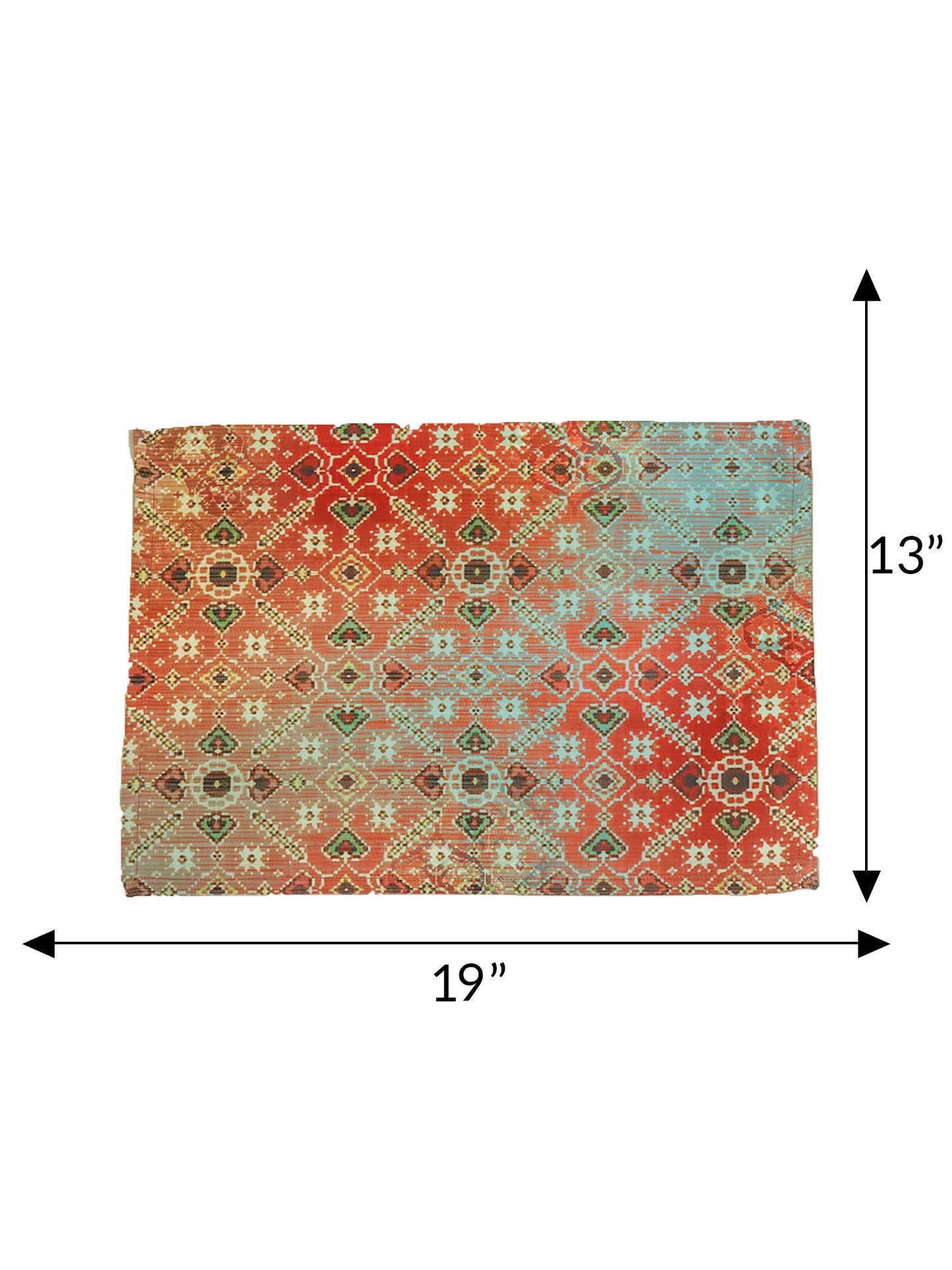 Printed Placemat/Tablemats and Napkins Set Polycanvas - Multi Colour Set of 6 Mats 13x19 in & 6 Napkins 16x16in (33x48 cms, 40x40 cms)