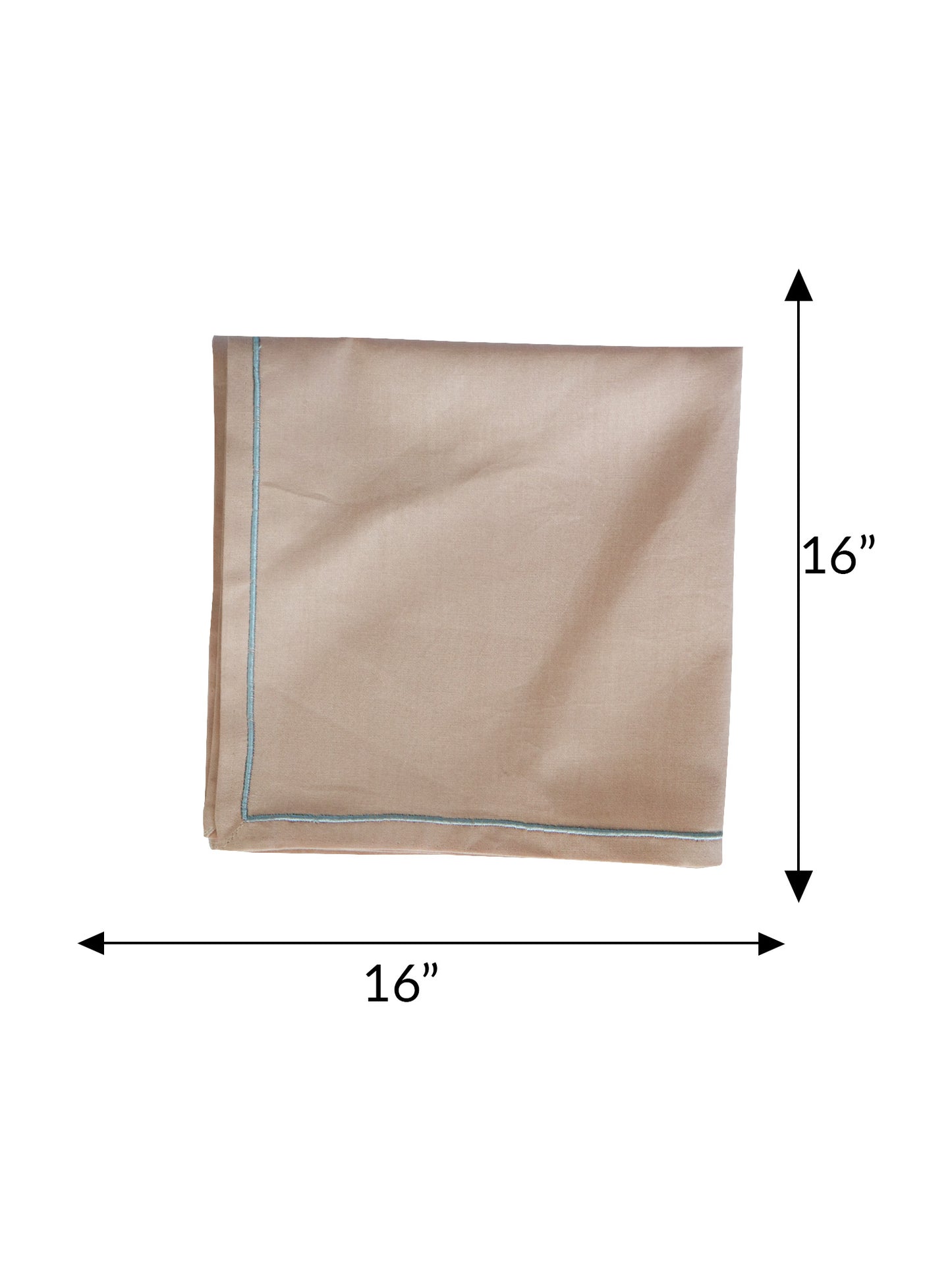 Embroidered Placemat/Tablemats and Napkins Set Polycanvas - Beige Set of 6 Mats 13x19 in & 6 Napkins 16x16in (33x48 cms, 40x40 cms)