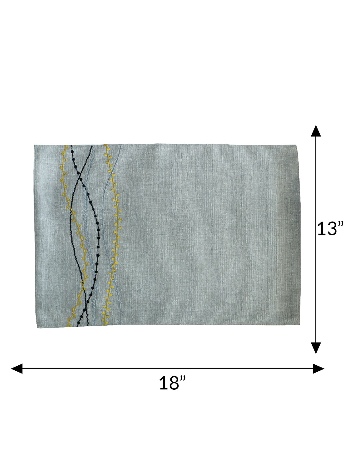 embroidered dinner placemats in grey color - 13x19 inch