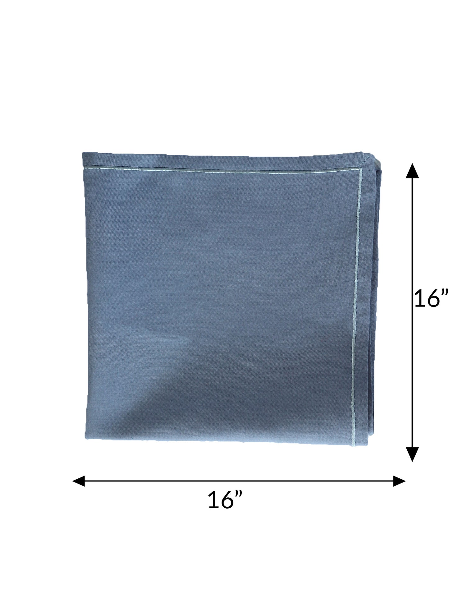embroidered dinner cotton napkins in blue color - 16x16 inch