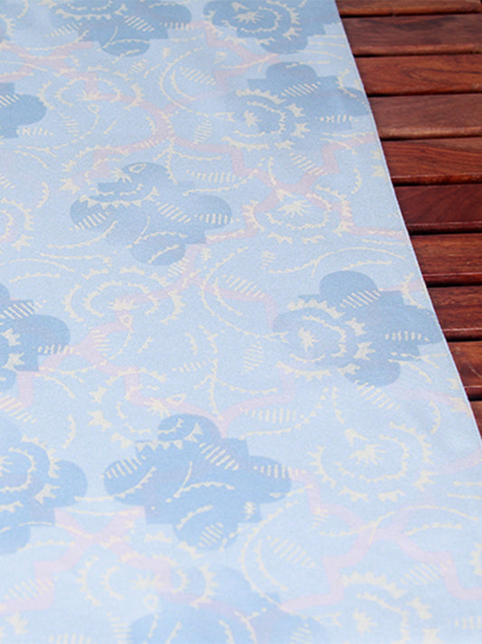 Mughal-Jaali Pattern Printed Cotton Table Runner | 4 and 6 Seater | 12 Inch x 84 Inch | Blue