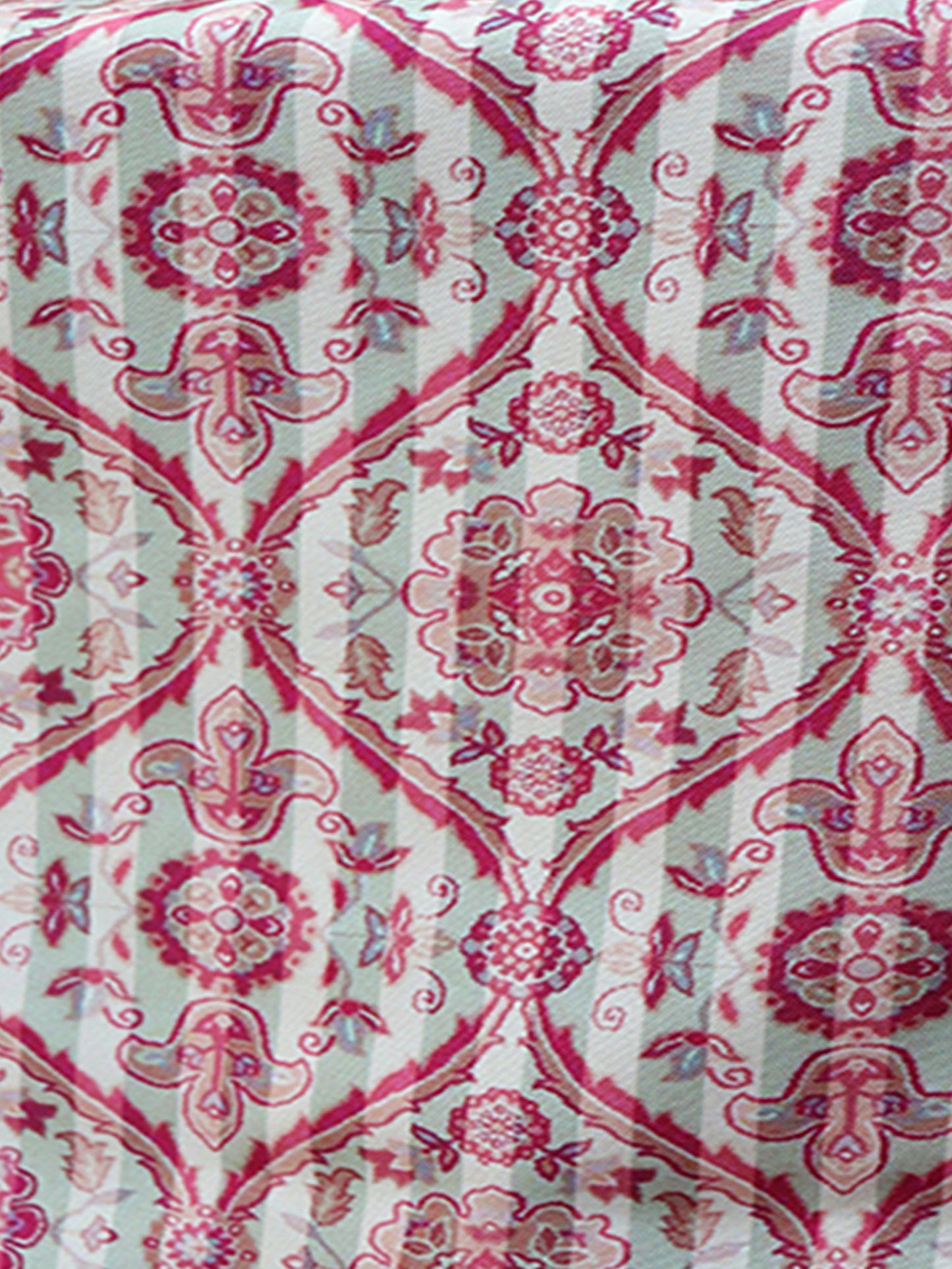 Pink Hand Embroidered | Floral Printed | Polycanvas Table Runner For 4 and 6 Seater Dining Table | 12 Inch x 84 Inch