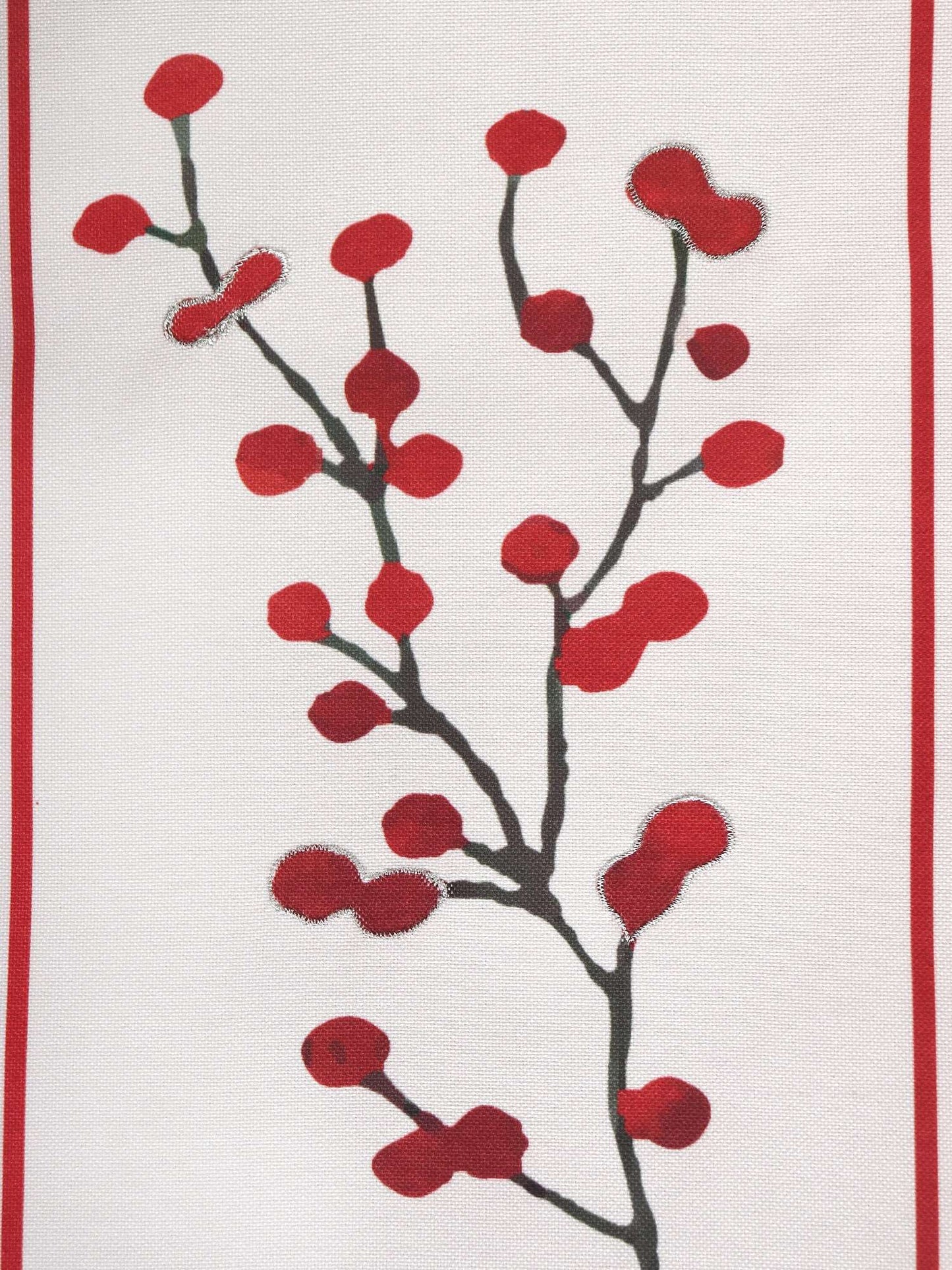 Zari Embroidery on Floral patterned Table Runner