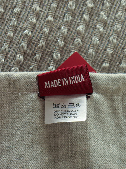 Zeba World (Luxury) Table Runner with Embroidery with Flange Borders | Grey 6 / 8 Seater Dinner Table Runner for Dining Table - 35 cms x 275 cms; 14 x 108 inches