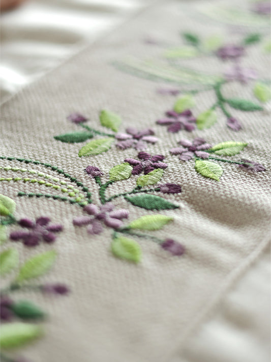 Embroidered Table Runner with Tassels 84x12inch