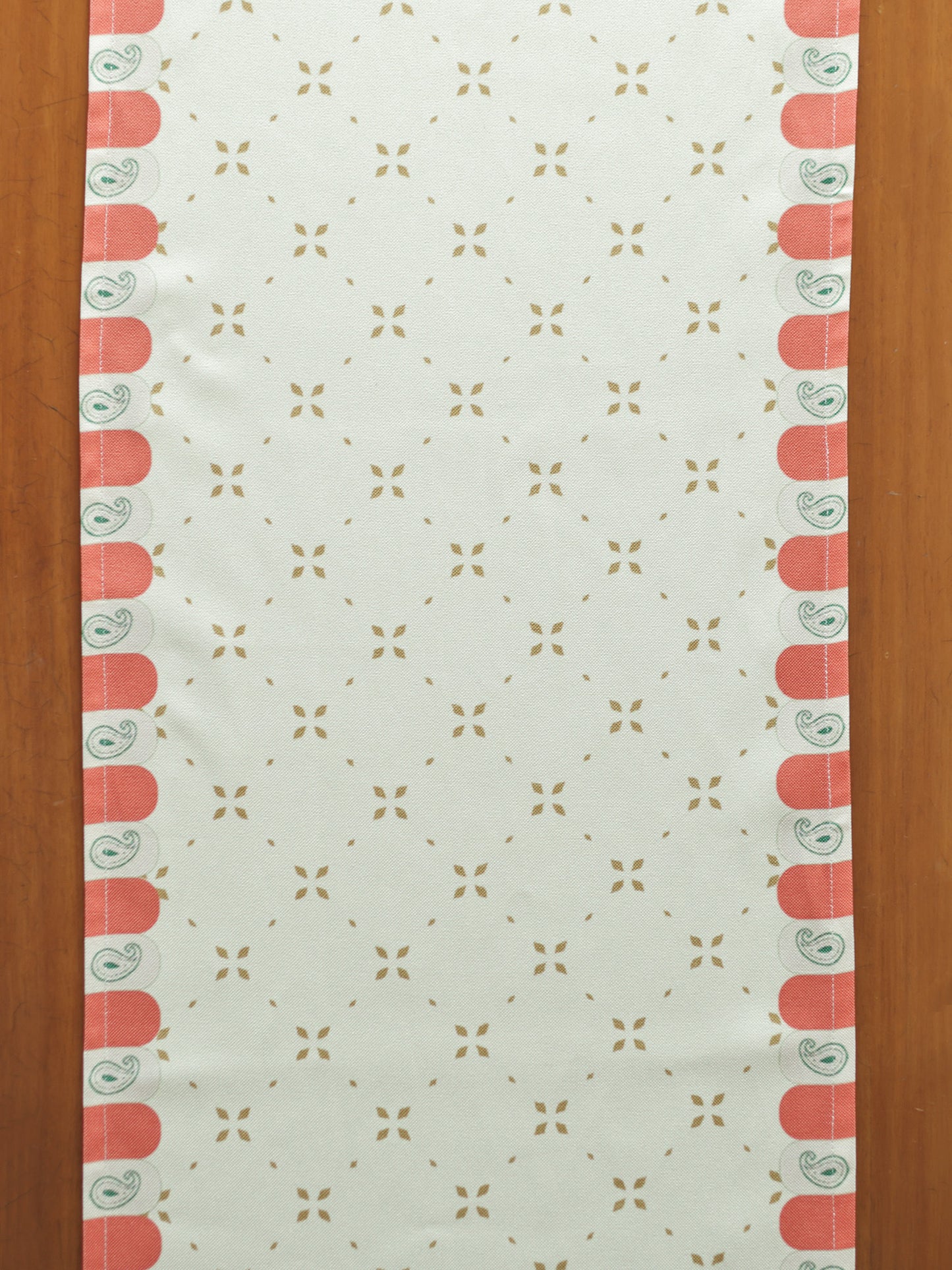 Printed Polycotton Yellow Table Runner with Hand Tassels, 12x84inch