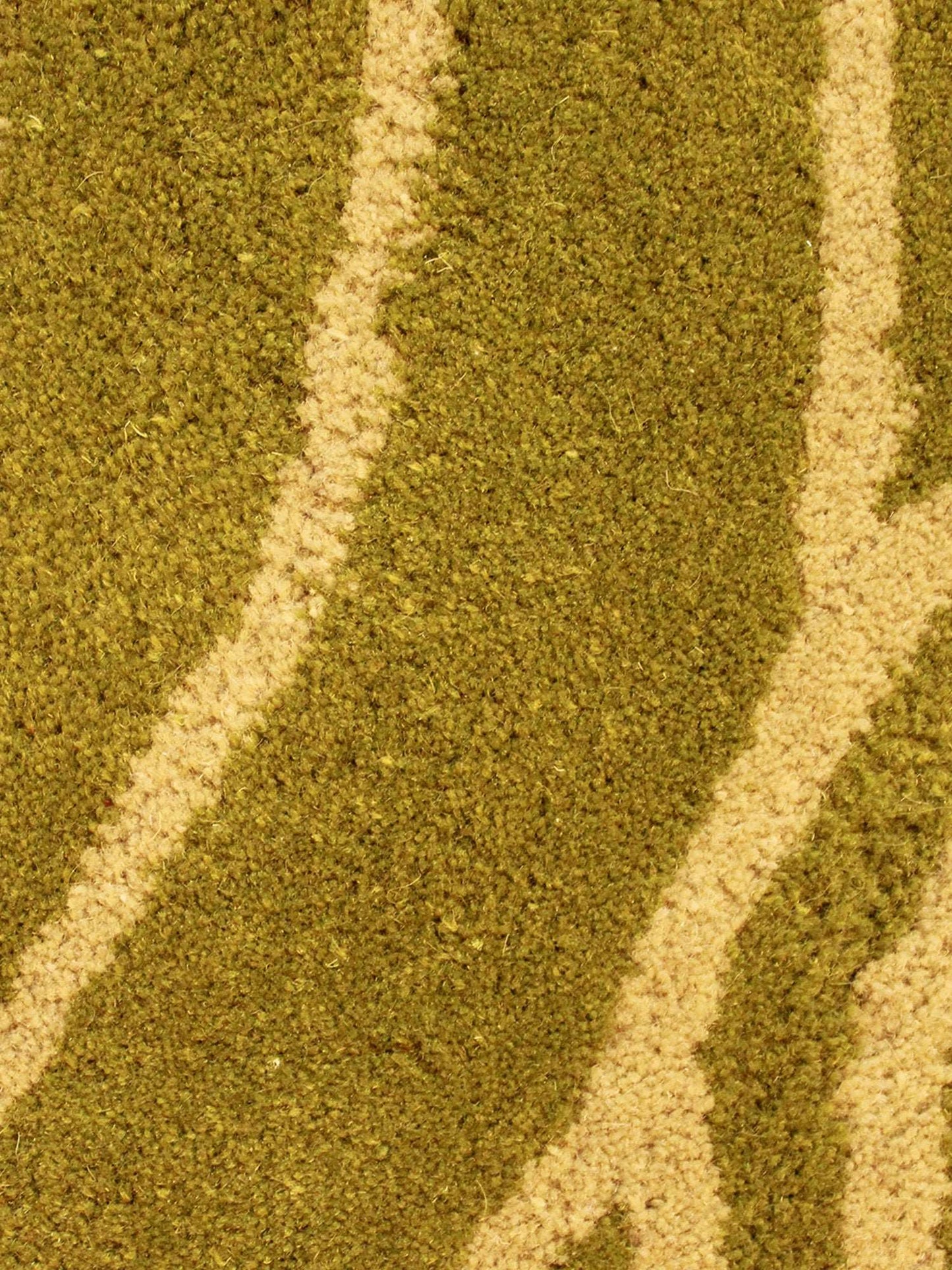 Carpet Hand Tufted 100% Woollen Green Geometric - 2ft X 4ft