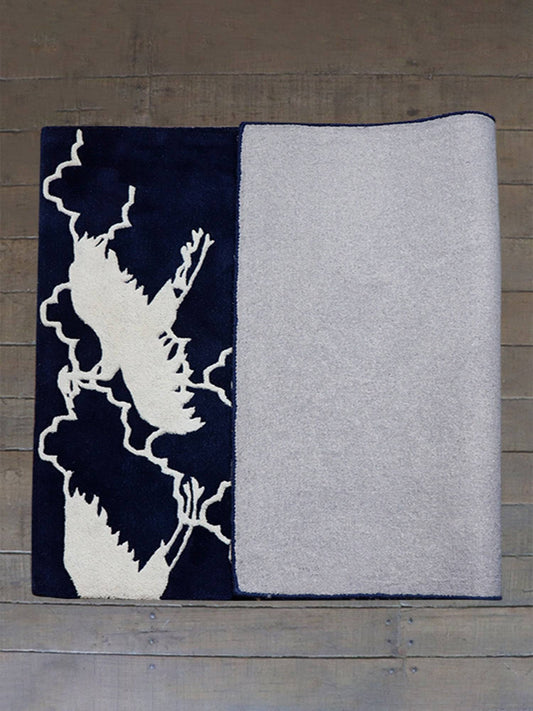 Carpet Hand Tufted 100% Woollen Blue Crane - 4ft X 6ft