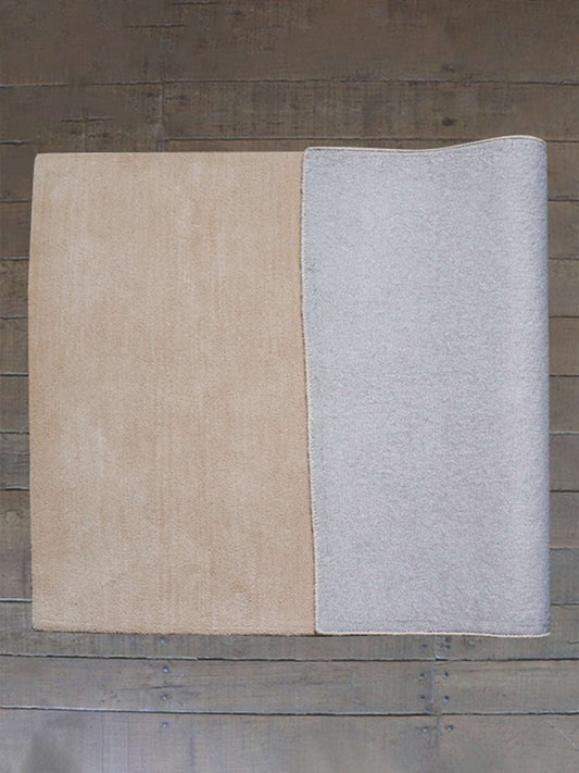 Carpet Hand Tufted 100% Woollen Damask Beige Maroon - 4ft X 6ft