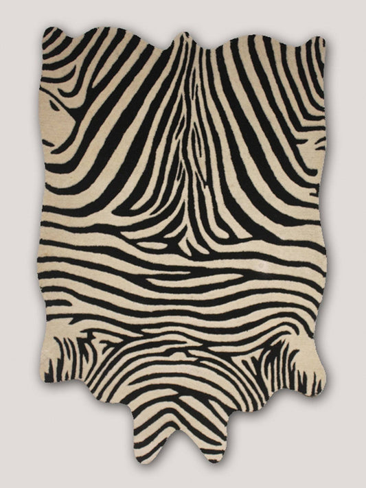 Carpet Hand Tufted 100% Woollen Black & White - 4ft X 6ft