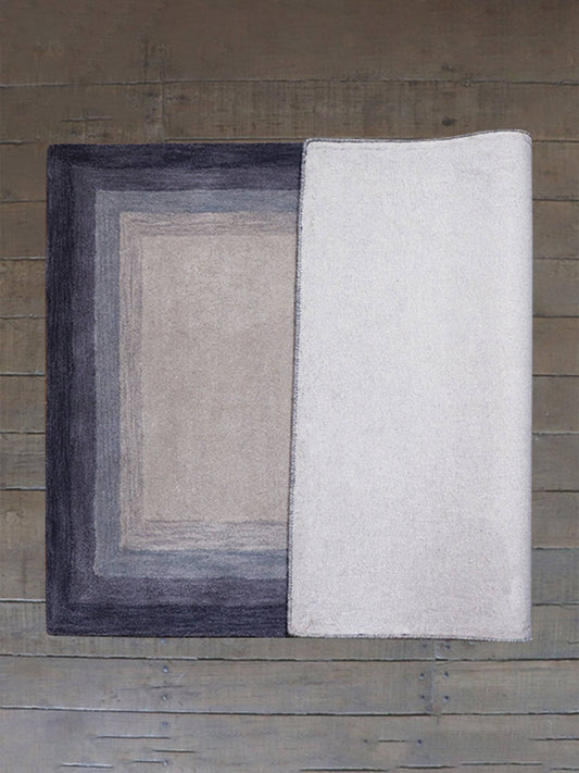 Carpet Hand Tufted 100% Woollen Grey Ombre - 4ft X 6ft