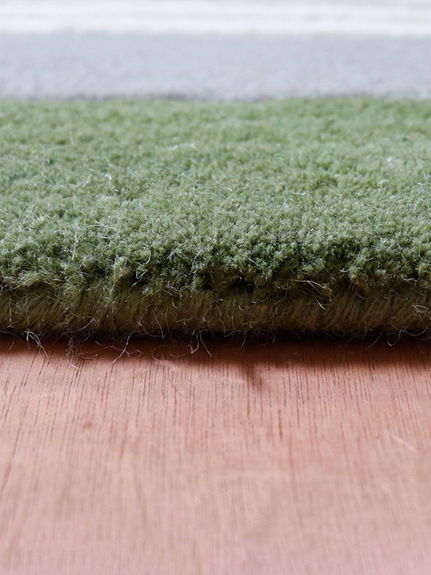 Carpet Hand Tufted 100% Woollen Mushroom, Green And Brown Stripes - 4ft X 6ft