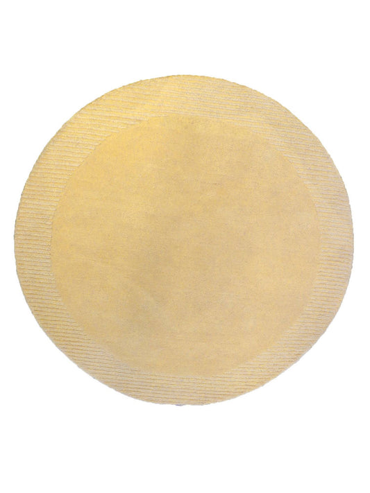 Carpet Hand Tufted 100% Woollen Solid Yellow - 5 X 5 Feet