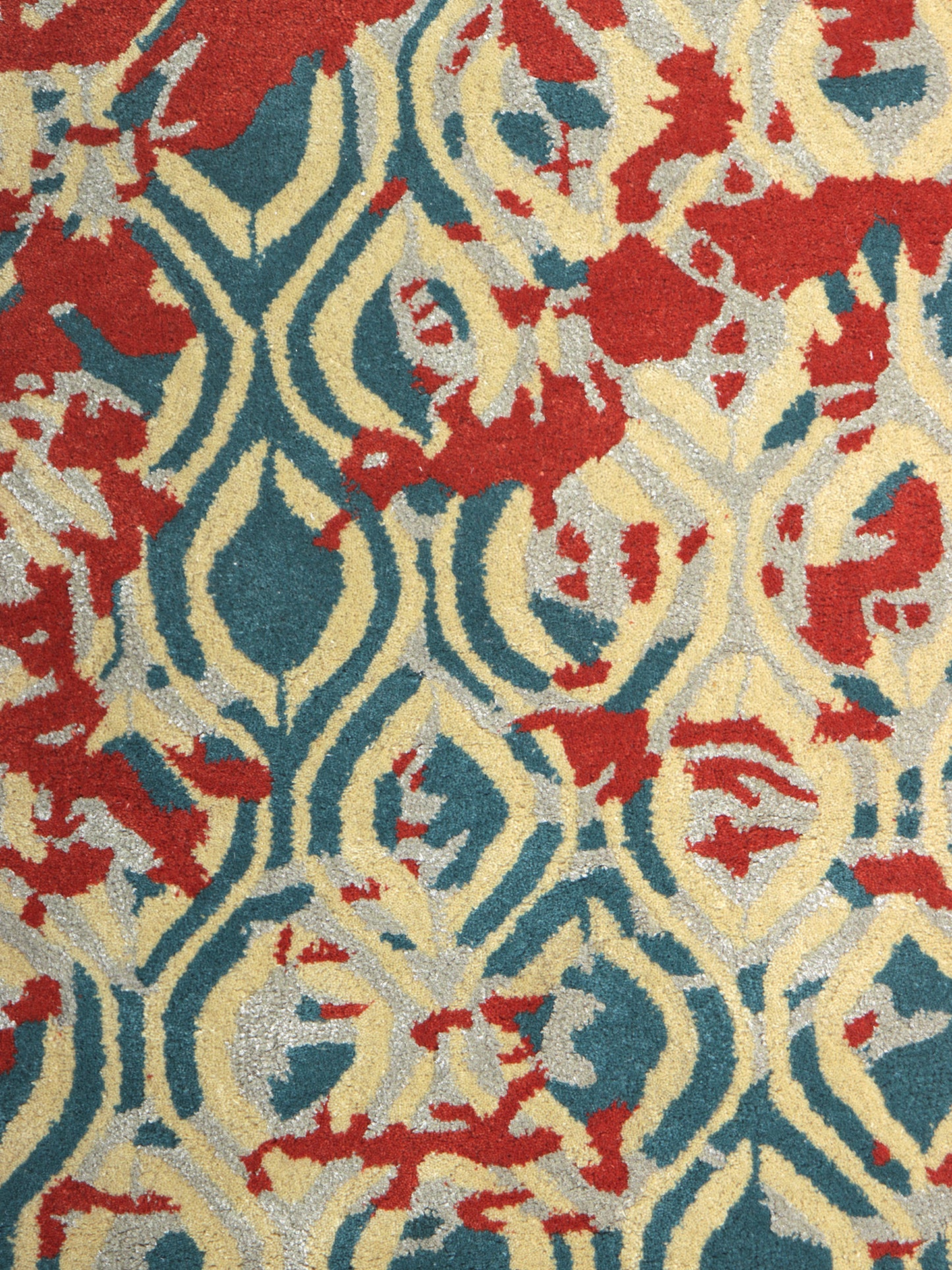 Carpet Hand Tufted 100% Woolen Abstract Ogee Multi - 4 X 6 Feet