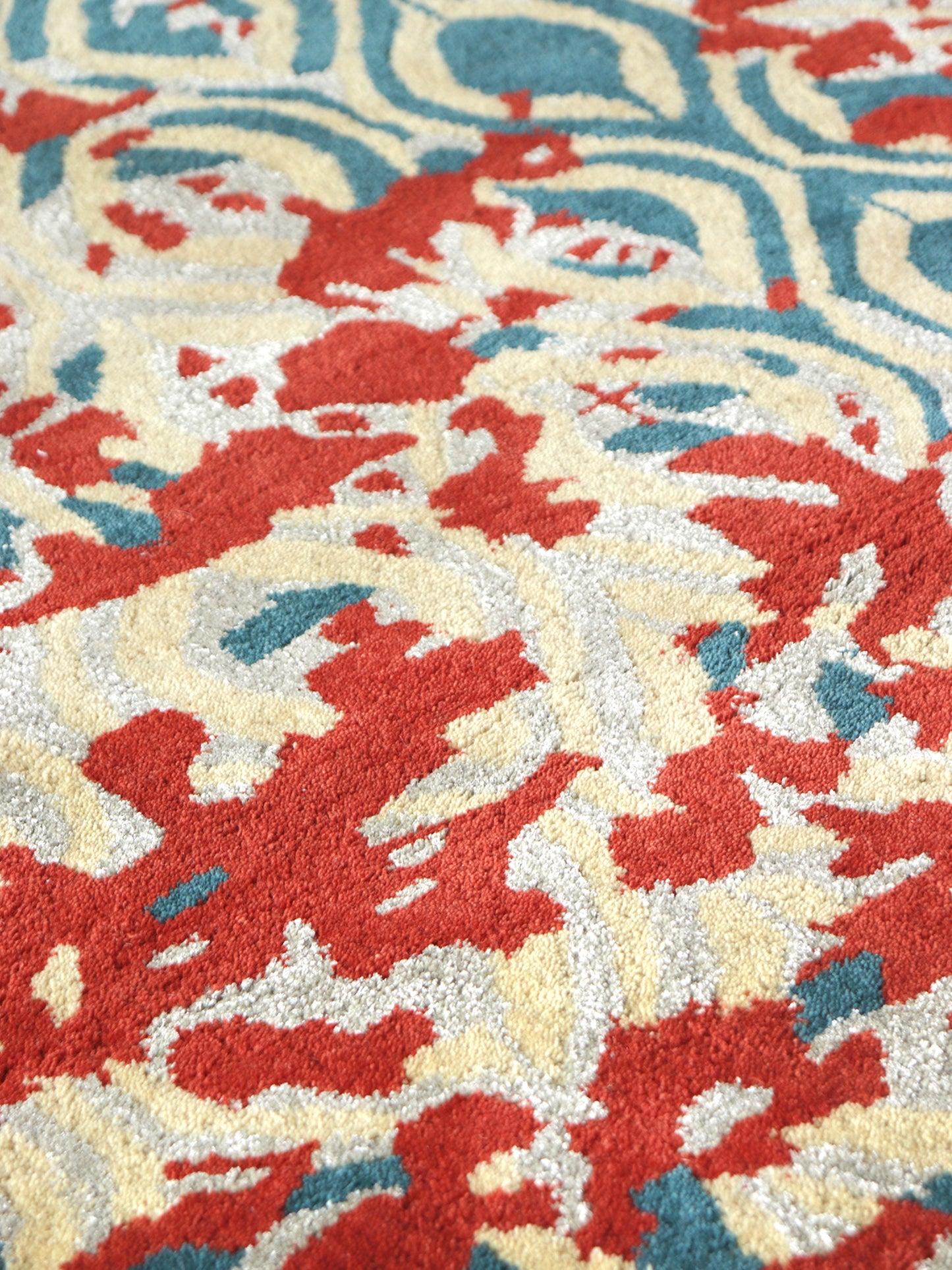 Carpet Hand Tufted 100% Woolen Abstract Ogee Multi - 4 X 6 Feet