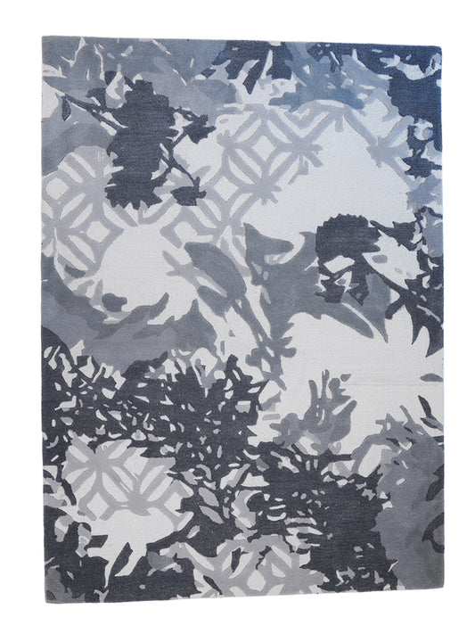 Hand Tufted Abstract Pattern | 100% Wool Premium Carpet | Grey | Living Room | Bedroom | 5 ft x 7 ft