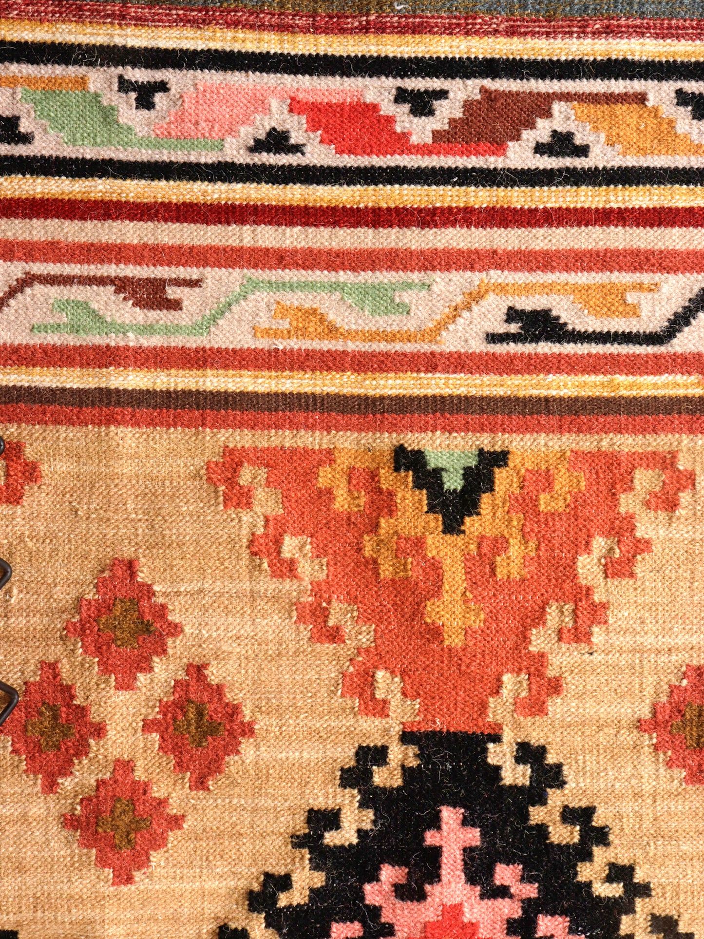 Dhurrie Turkish Kilim Handwoven Woolen for Floor, Living Room & Bedroom | Brown - 3x5 feet