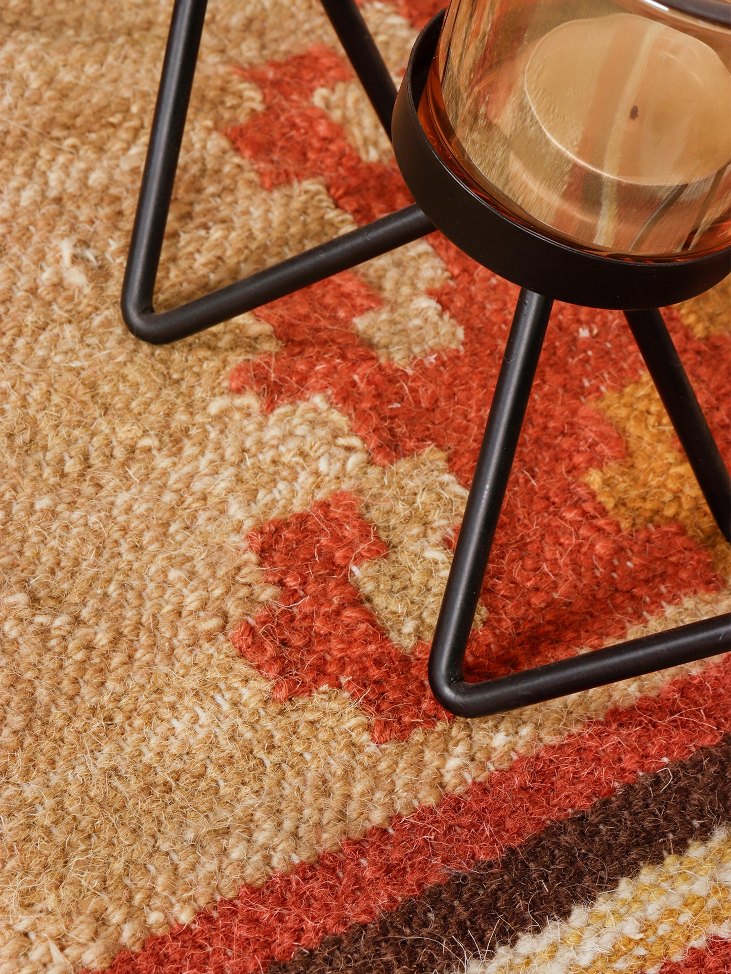 Dhurrie Turkish Kilim Handwoven Woolen for Floor, Living Room & Bedroom | Brown - 3x5 feet