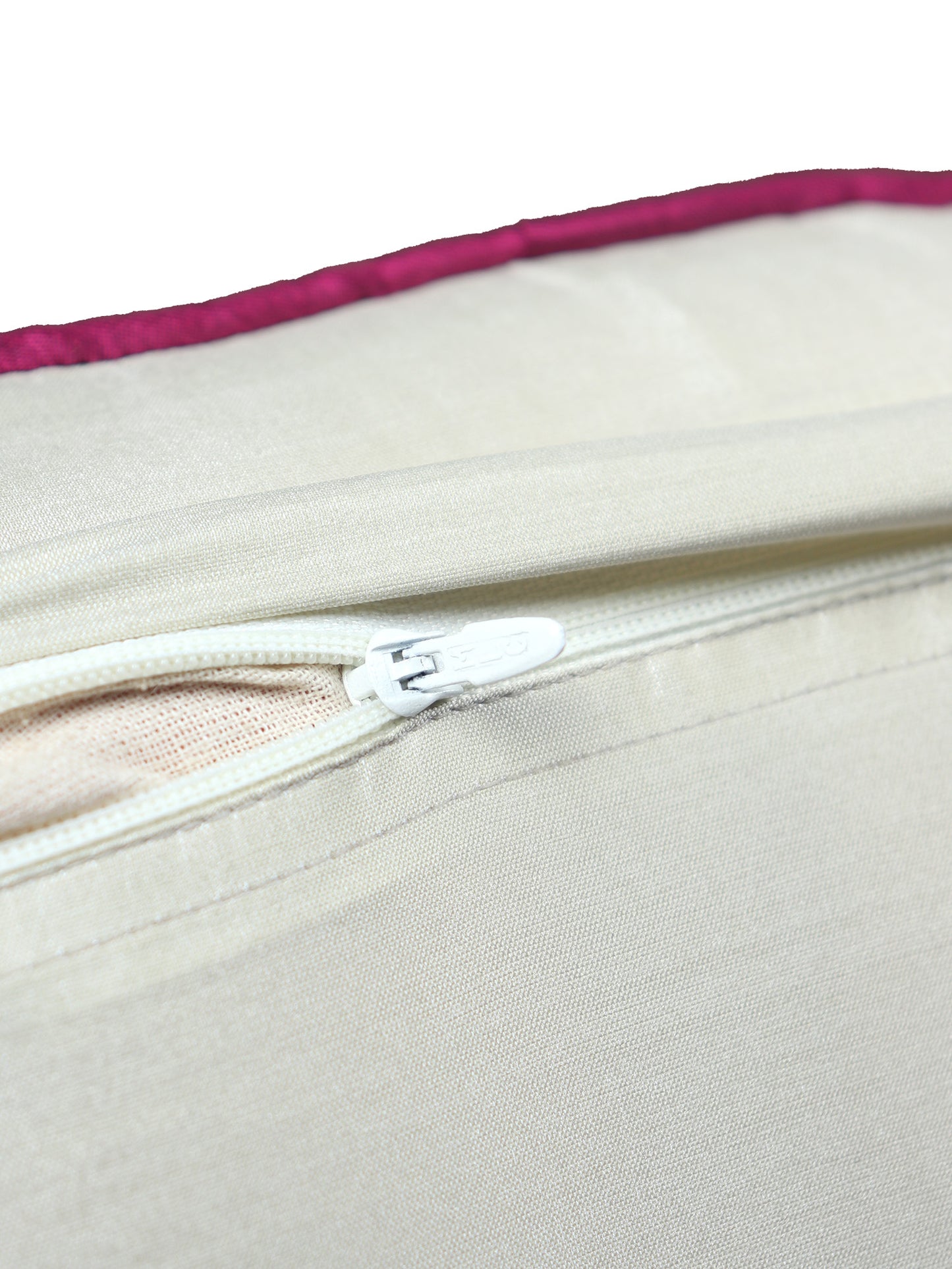Floral Embroidered Cushion Cover with Cord Piping - White