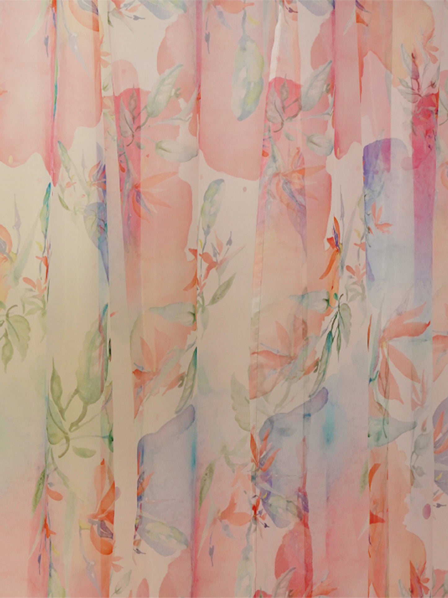 Door Transparent Sheer Polyester Modern Abstract Multi - 50" X 90"