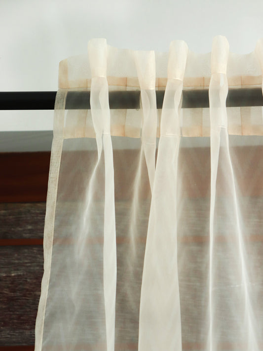 Organza Sheer Curtain Floral Printed Multicolor - 50x80 inches (Hidden Loop)