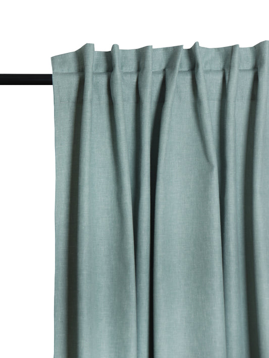Door Curtain Cotton Solid Aqua Green - 52" X 84" (Hidden Loop) (7ft)
