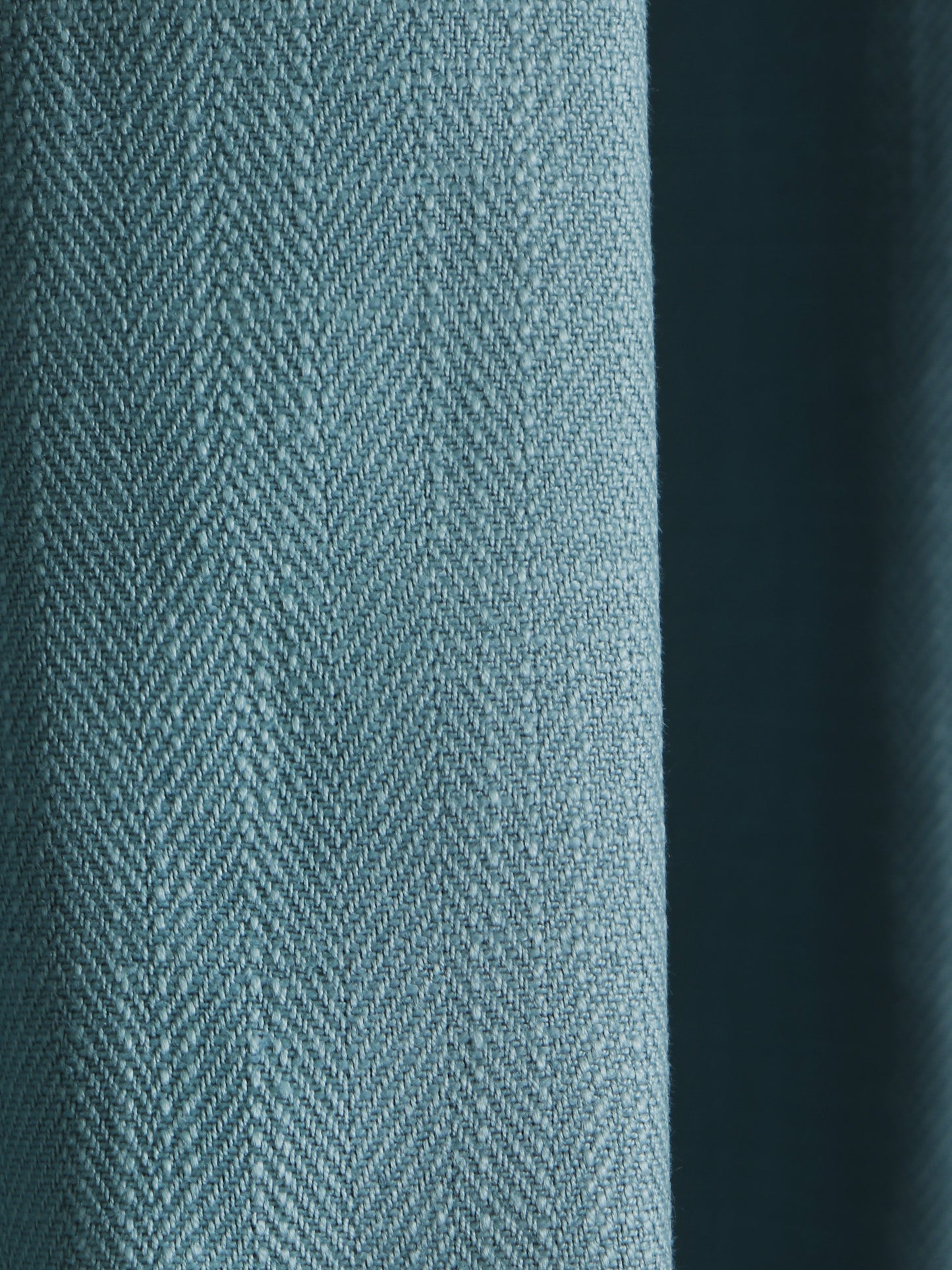 Door Curtain Cotton Self Textured Aqua Blue - 52" X 84" (Hidden Loop) (7ft)