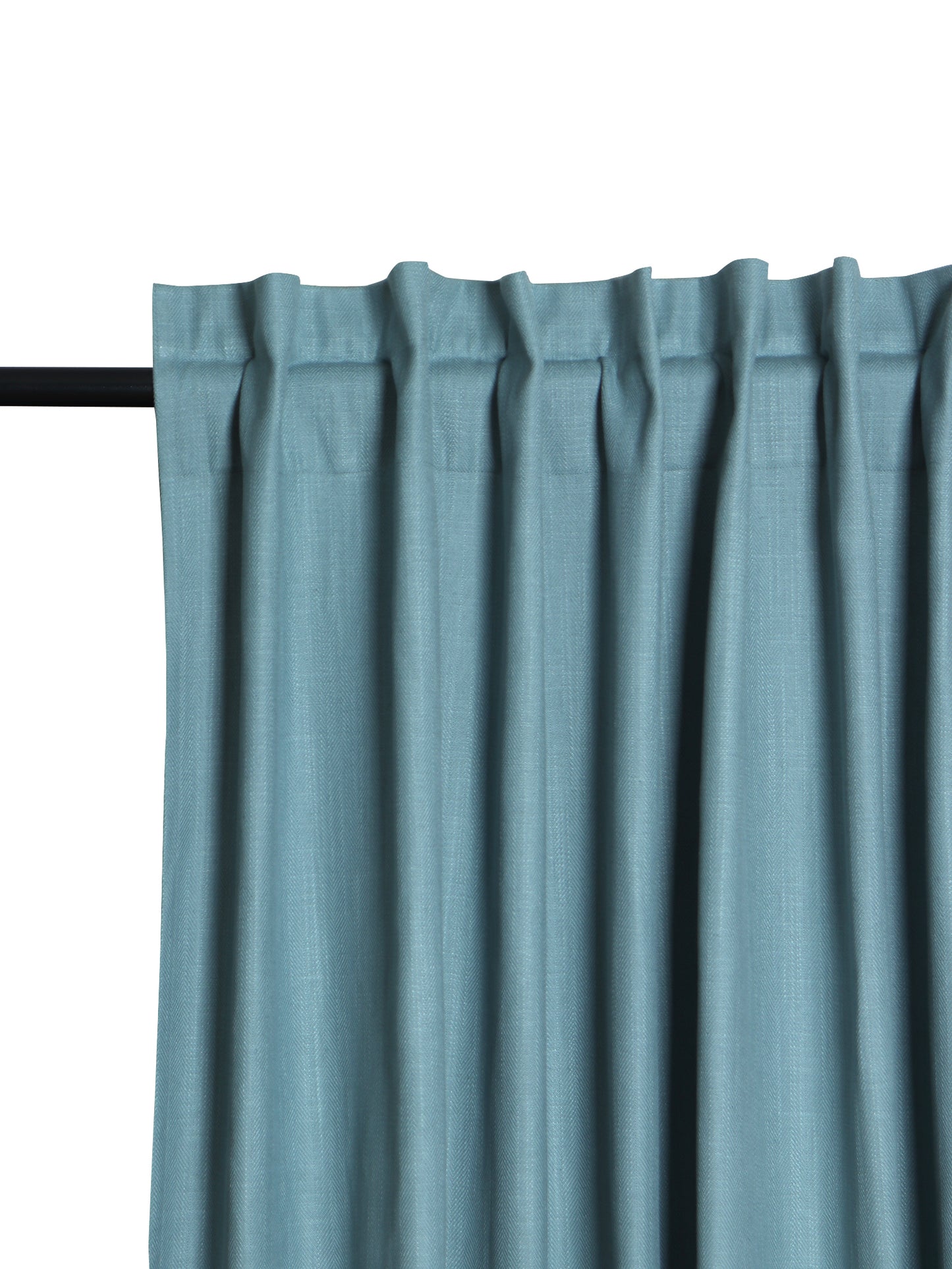 Door Curtain Cotton Self Textured Aqua Blue - 52" X 84" (Hidden Loop) (7ft)