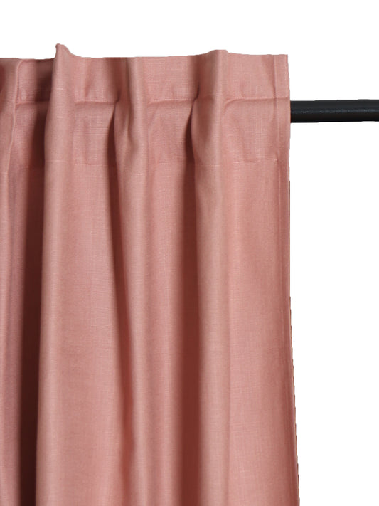 Door Curtain Cotton Blend Solid Coral Pink - 52" X 84" (Hidden Loop)