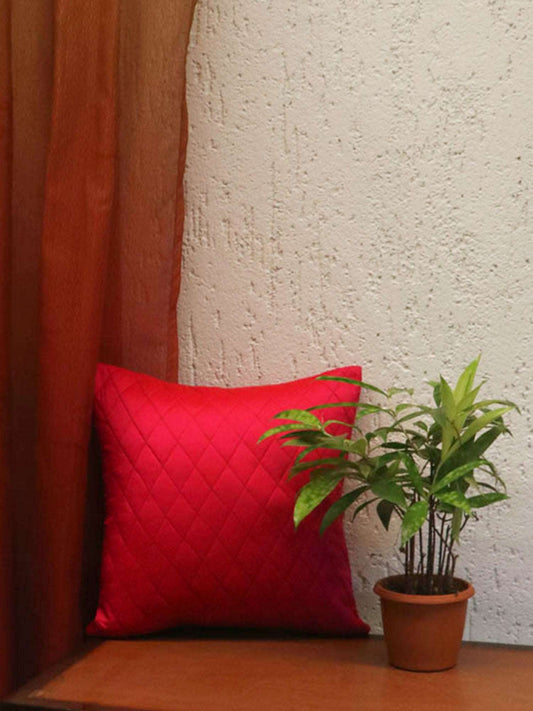 Cushion Cover 100% Polyester Polyester Pink Quilted Cushion Cover, 12"X12"