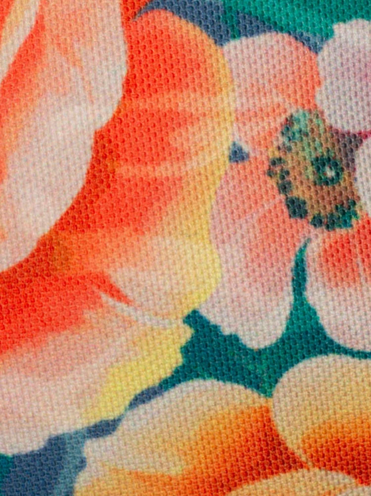 Cushion Cover Poly Canvas Abstract Floral Blue - 16" X 16"