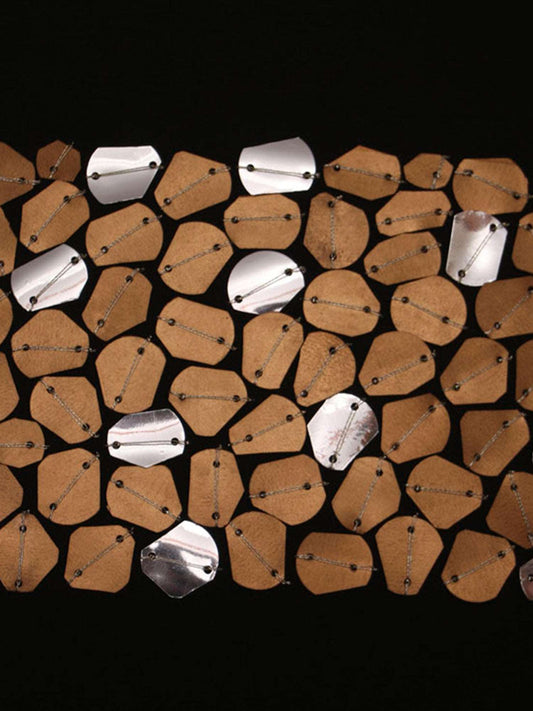 Cushion Cover Polyester Sequin Center Border Black - 12" X 12"