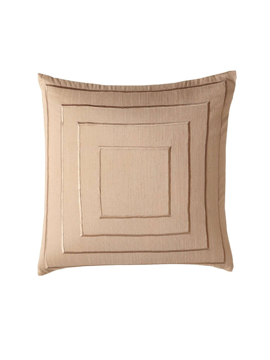 Cushion Cover Polyester Blend Concentric Embroidery Cream - 16" x 16"