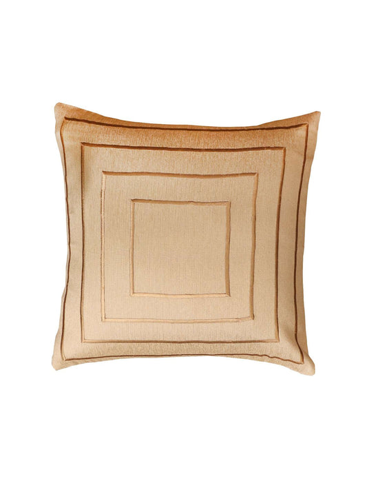 Cushion Cover Polyester Blend Concentric Embroidery Gold - 16" x 16"